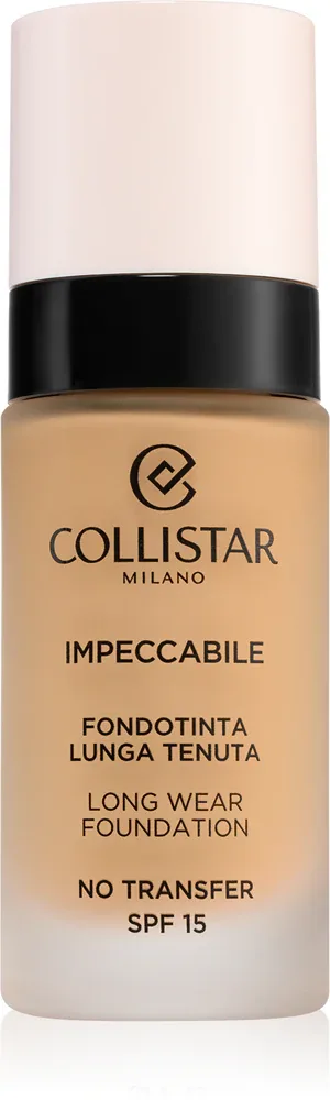 Collistar Impeccabile Long Wear Foundation - Тональная основа: травялый подклад, 30 мл, оттенок SPF 15 4N Sand