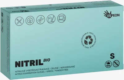 Перчатки нитриловые Espeon Nitril BIO Green защитные, биоразлагаемые, 2 × 50 шт