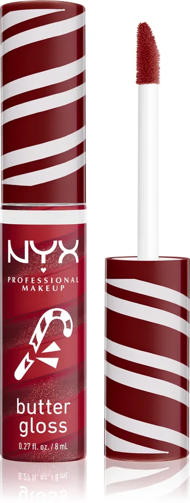 NYX Professional Makeup Holiday Butter Gloss - Блеск для губ, 8 мл, оттенок 01 Peppermint Swirl