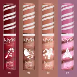 NYX Professional Makeup Holiday Butter Gloss - Блеск для губ, 8 мл, оттенок 01 Peppermint Swirl — фото 5