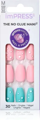 Накладные ногти KISS imPRESS The No Glue Mani Medium без клея, 30 шт