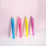 Набор пинцетов Brushworks Tweezer Set Neon для бровей, с точным захватом, 4 шт — фото 2