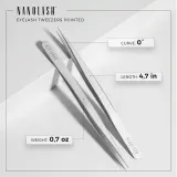 Пинцет для ресниц Nanolash Eyelash Tweezers Pointed, заострённый кончик, нержавеющая сталь, 1 шт — фото 5