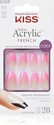 KISS Acrylic French Color - искусственные ногти, 28 шт