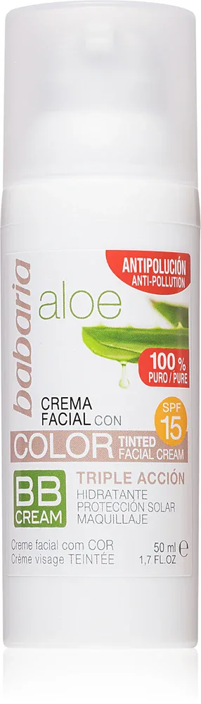 Babaria Aloe Vera - Крем ВВ с алоэ, 50 мл, оттенок SPF 15