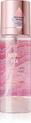 Makeup Revolution Crystal Aura Energy Fix - Спрей для фиксации макияжа с розовой водой, 85 мл