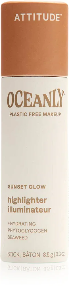 Attitude Oceanly Plastic Free Makeup - Розовый кремовый хайлайтер в стике, 8.5 г, оттенок Sunset Glow