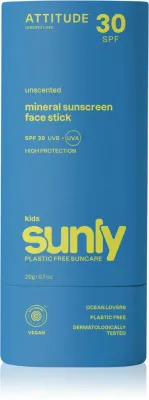 Attitude Sunly Kids Face stick - Минеральный крем для загара в стике для детейSPF 30, 20 г
