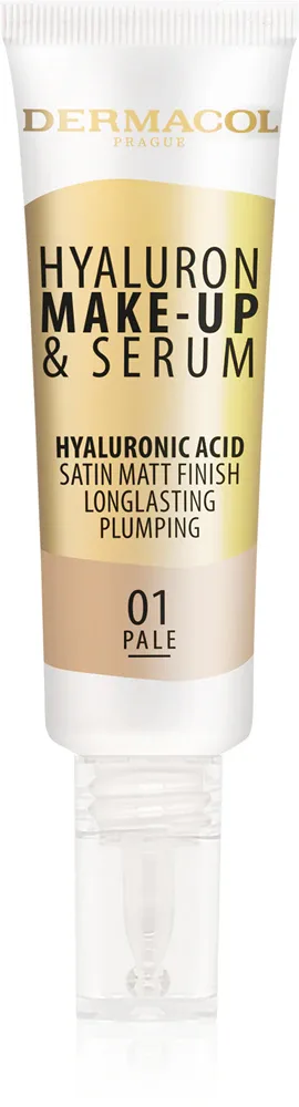Dermacol Hyaluron - Легкий тональный крем с гиалуроновой кислотой, 25 г, оттенок 01 Pale