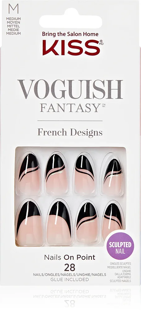 Ногти накладные KISS Voguish Fantasy Magnifique с эффектом гелевого маникюра, с клеем, 28 шт