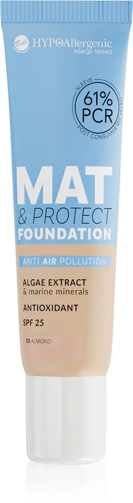 Bell HYPOallergenic Mat & Protect - Долговременное матирующее тональное средство SPF 25, 30 г, оттенок 03 Almond