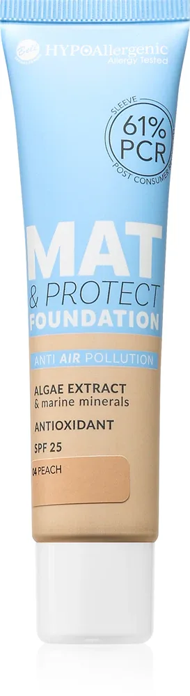 Bell HYPOallergenic Mat & Protect - Долговременное матирующее тональное средство SPF 25, 30 г, оттенок 04 Peach