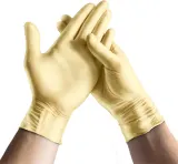 Перчатки нитриловые Espeon Nitril Sparkle Pearlescent Gold защитные, перламутровые золотистые, 2 × 50 шт — фото 2