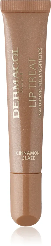 Dermacol Lip Treat - Увлажняющий блеск для губ, 10 мл, оттенок 2 Cinnamon Glaze (Vanilla & Cinnamon)