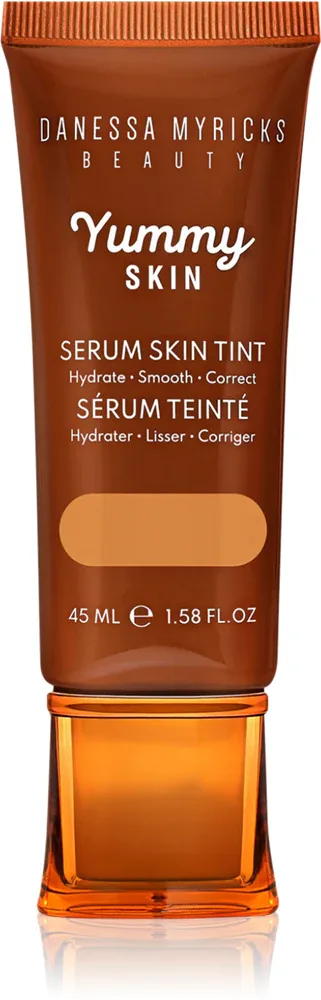 Danessa Myricks Beauty Yummy Skin Serum Skin Tint - Увлажняющая основа с эффектом выравнивания, 45 мл, оттенок 8 - Medium to Tan Skin with Golden Peach Undertones