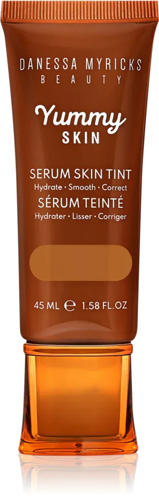 Danessa Myricks Beauty Yummy Skin Serum Skin Tint - Увлажняющая основа с эффектом выравнивания, 45 мл, оттенок 11 - Tan to Dark Skin with Neutral Olive Undertones