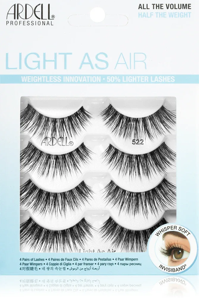 Ресницы накладные Ardell Light As Air Multipack лёгкие, набор, 2 × 4 шт тип 522