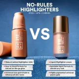 3INA The No-Rules Stick - Многофункциональный карандаш для глаз, губ и лица, 5 г, оттенок Highlighter 312 - Translucent rose gold — фото 4
