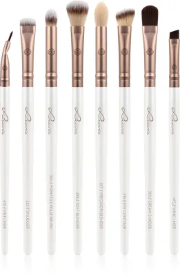 Luvia Cosmetics Prime Vegan All Eye Want - Набор кистей для глаз Pearl White, 9 шт