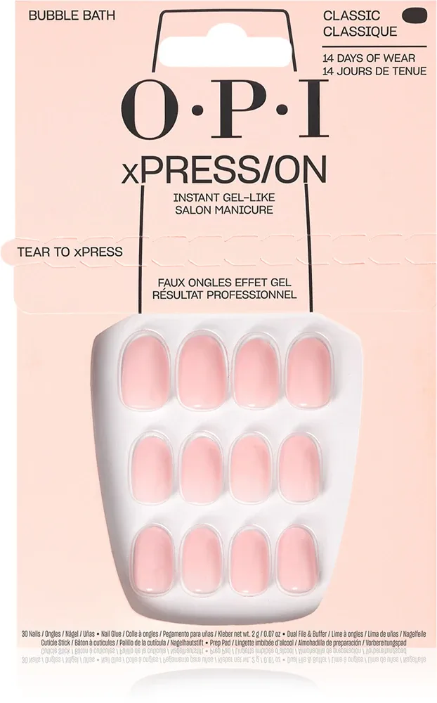 OPI xPRESS/ON - искусственные ногти, 30 шт, оттенок Bubble Bath