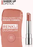 Помада для губ flormar Sheer Up Lipstick увлажняющая, с блеском, 3 г, оттенок Harmony — фото 3