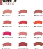 Помада для губ flormar Sheer Up Lipstick увлажняющая, с блеском, 3 г, оттенок Harmony — фото 6