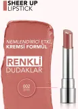 Помада для губ flormar Sheer Up Lipstick увлажняющая, с блеском, 3 г, оттенок So You — фото 3