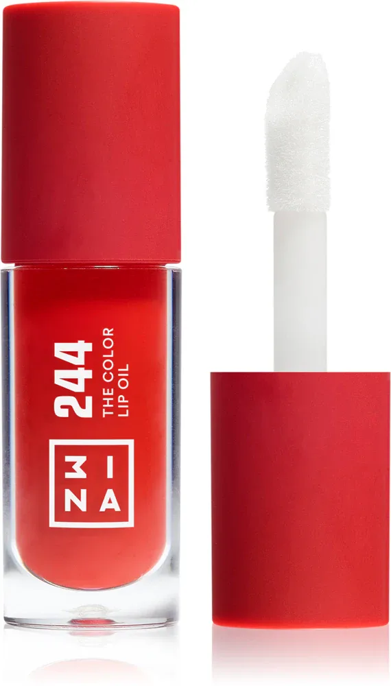 3INA The Color Lip Oil - Блеск для губ: олейк навилжающий до уст, 4 мл, оттенок 244 - Classic rich red, sheer