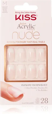 Ногти накладные KISS Nude Nails Cashmere с эффектом гелевого маникюра, с клеем, 28 шт