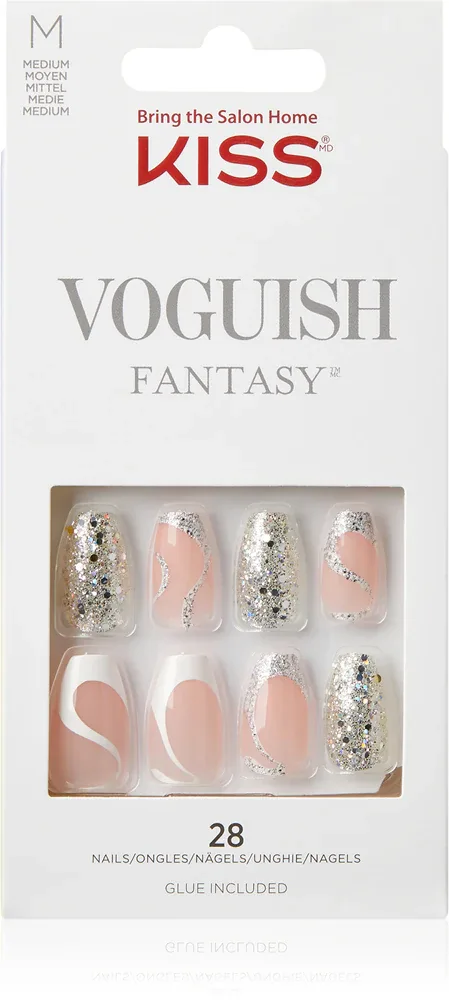 Ногти накладные KISS Voguish Fantasy Fashspiration с эффектом гелевого маникюра, с клеем, 28 шт