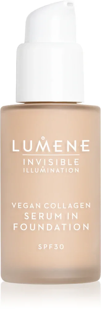 Lumene Invisible Illumination Vegan Collagen Serum in Foundation - Легкий питательный тональный крем, 30 мл, оттенок SPF 30 1.5