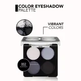 flormar Color Eyeshadow Palette - Палетка теней для век, 6 г, оттенок 002 Black Dust — фото 3