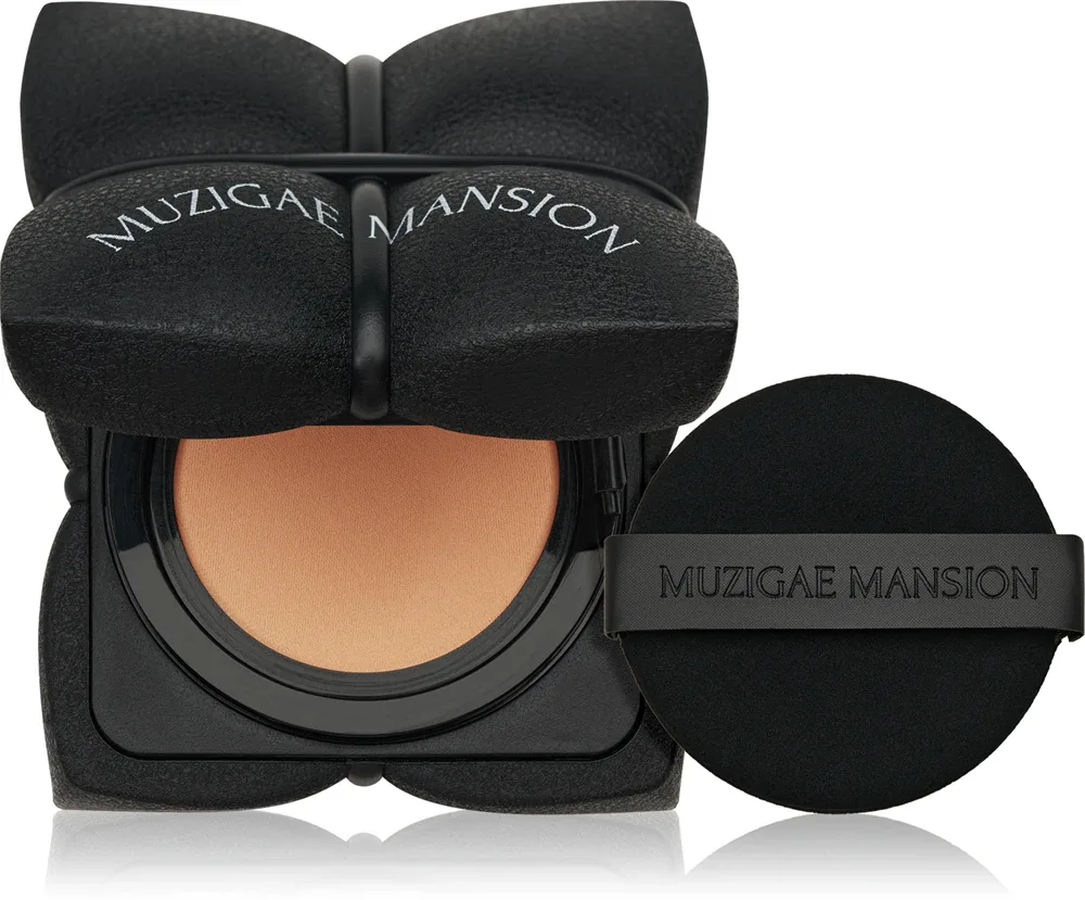 MUZIGAE MANSION Sleek Matt Cushion - Долговременная основа в губке SPF 50+ для идеального вида, 15 г, оттенок N25