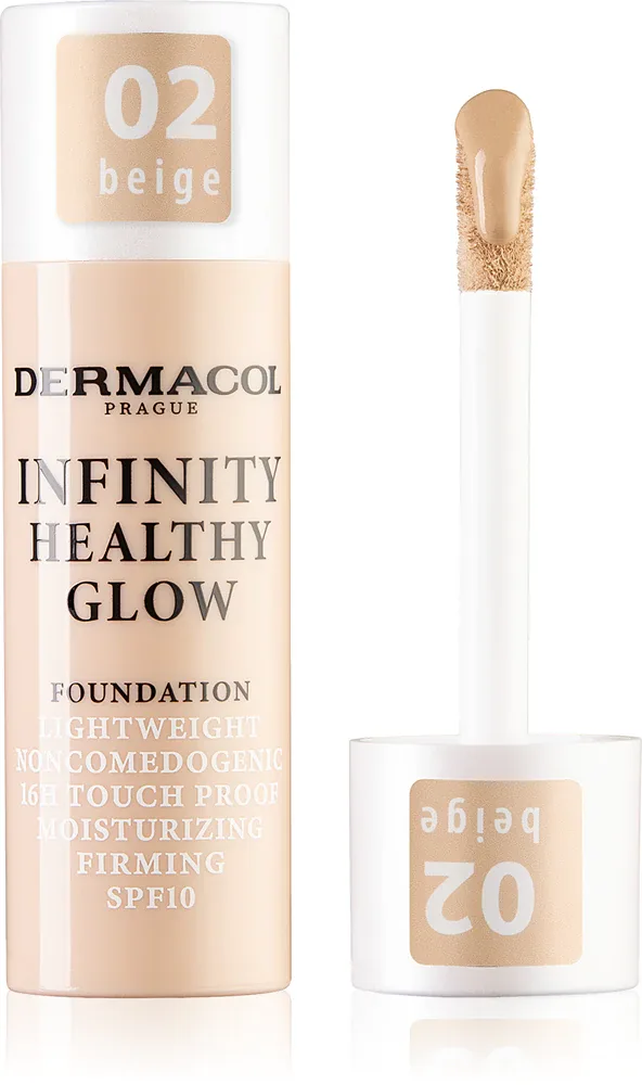 Dermacol Infinity Healthy Glow - Тональный флюид SPF 10, 20 г, оттенок 02 Beige