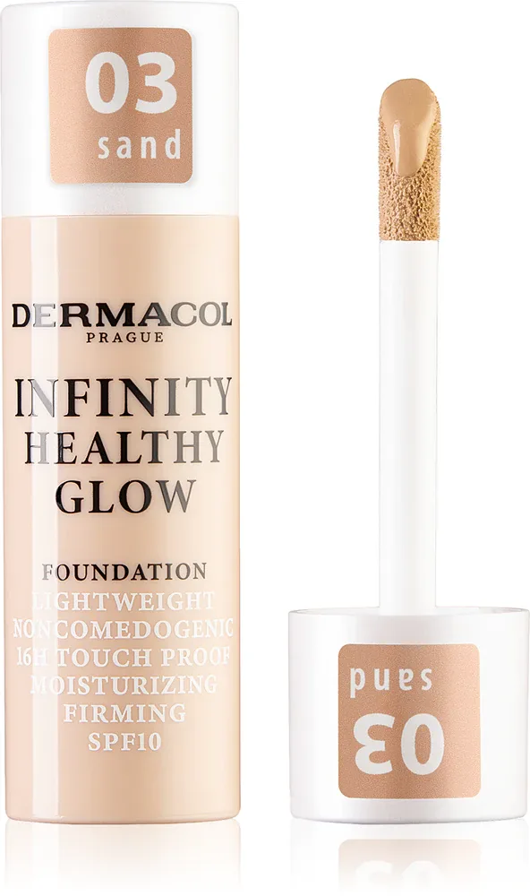 Dermacol Infinity Healthy Glow - Тональный флюид SPF 10, 20 г, оттенок 03 Sand