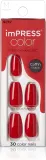 Ногти накладные KISS imPRESS Color Medium самоклеящиеся, эластичные, 30 шт Reddy or Not — фото 1