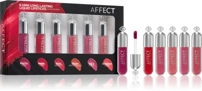 Affect 6 Mini Long-Lasting Liquid Lipsticks - Набор жидких помад, 6 мл