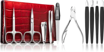 DuKaS Premium Line Solingen 252 - Набор для маникюра + чехол Burgundy Burgundy, 10 шт