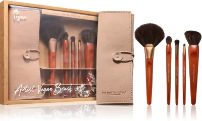 Too Cool For School Artist Vegan Brush Set - Набор кистей с чехлом