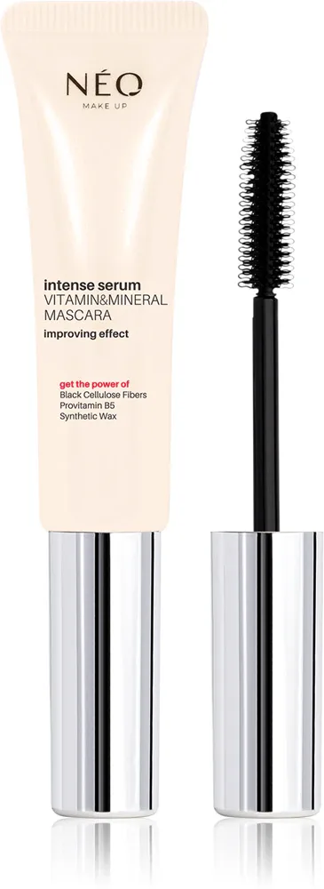NEO MAKE UP Intense Serum Vitamin & Mineral Mascara - Питательная тушь для ресниц для стимуляции роста ресниц, 9 мл, оттенок Black