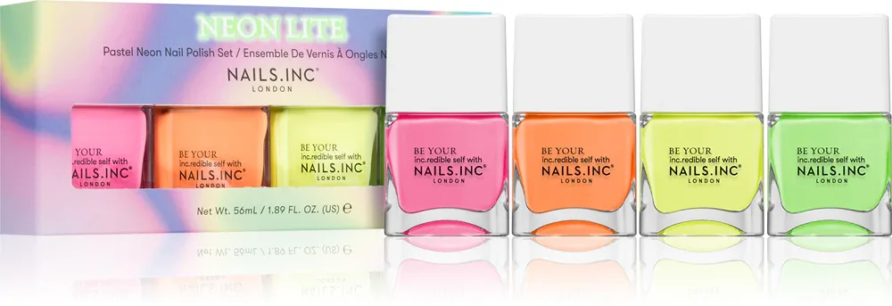 Nails Inc. Neon Lite Nail Polish Set - Набор лаков для ногтей, 4 мл
