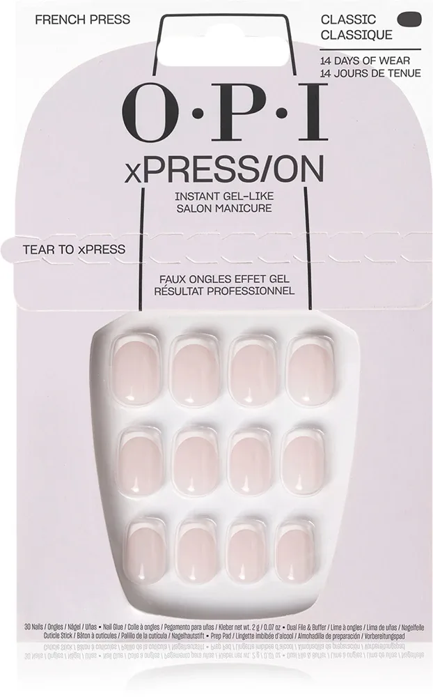 OPI xPRESS/ON - искусственные ногти, 30 шт, оттенок French Press