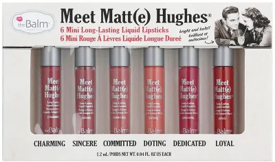 theBalm Meet Matt(e) Hughes Mini Kit - Набор помад в жидкой форме для долговременного эффекта, 6 шт