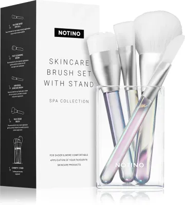 Notino Spa Collection Skincare brush set with stand - Набор кистей для ухода за кожей, 4 шт