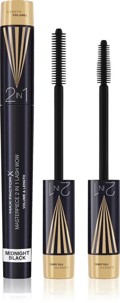 Тушь для ресниц Max Factor Masterpiece Lash Wow чёрная, для объёма и длины, 7 мл, оттенок Midnight Black