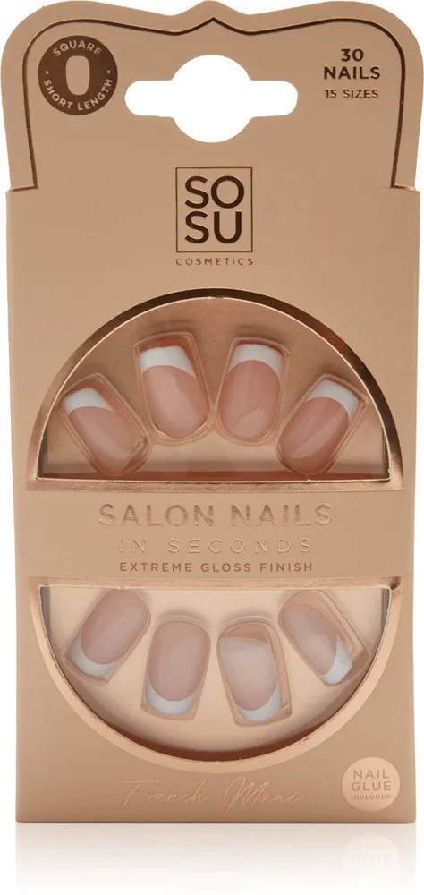 SOSU Cosmetics Salon Nails French Mani - искусственные ногти, 30 шт, оттенок French Mani