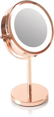 Зеркало косметическое RIO Rose gold mirror с подсветкой LED, увеличение 5х, 1 шт