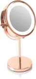 Зеркало косметическое RIO Rose gold mirror с подсветкой LED, увеличение 5х, 1 шт — фото 1