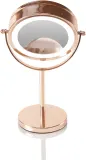 Зеркало косметическое RIO Rose gold mirror с подсветкой LED, увеличение 5х, 1 шт — фото 5
