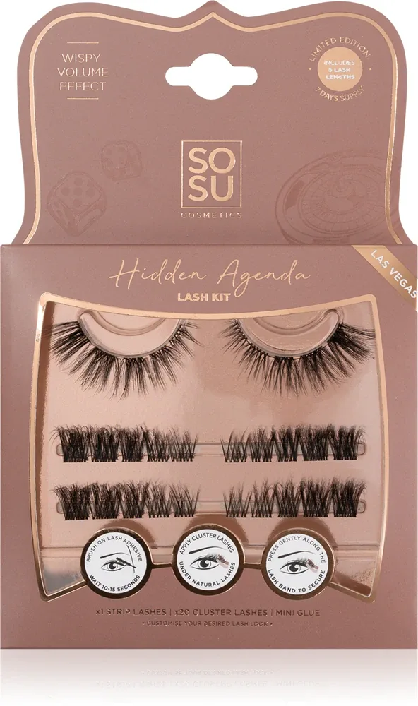 SOSU Cosmetics Hidden Agenda Lash Kit - Искусственные ресницы Las Vegas, 1 шт